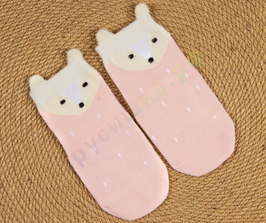 Носочки объемные Розовая лиса