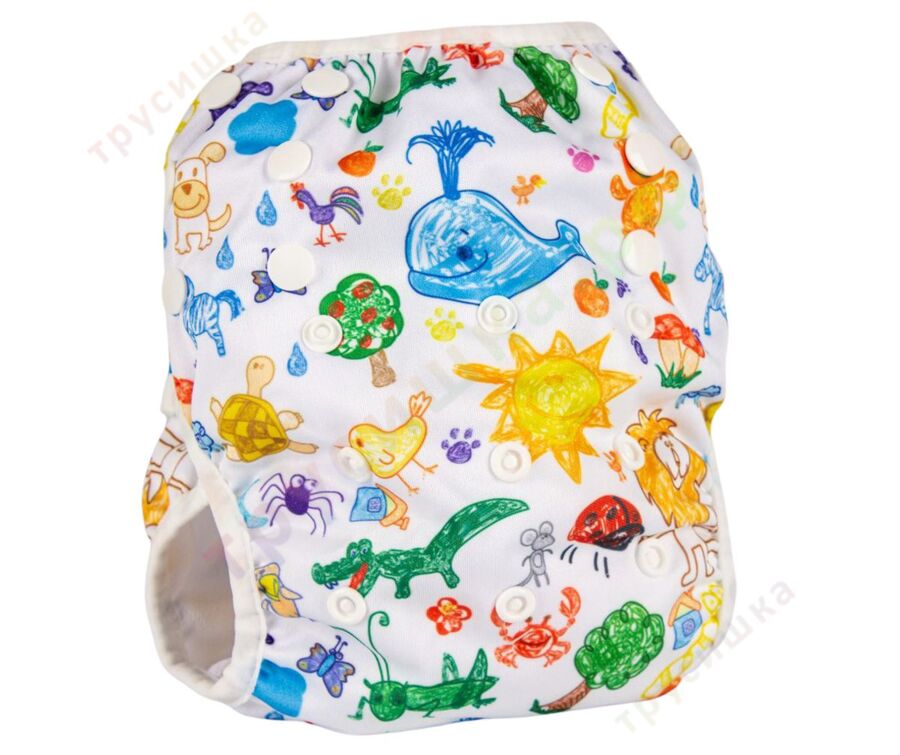 Подгузник для плавания Нарисованные звери