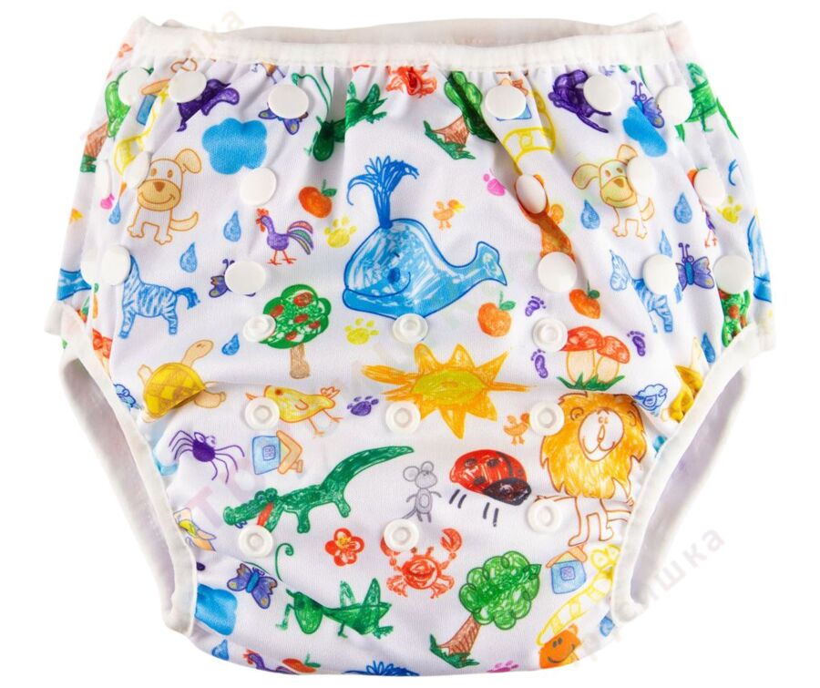 Подгузник для плавания Нарисованные звери
