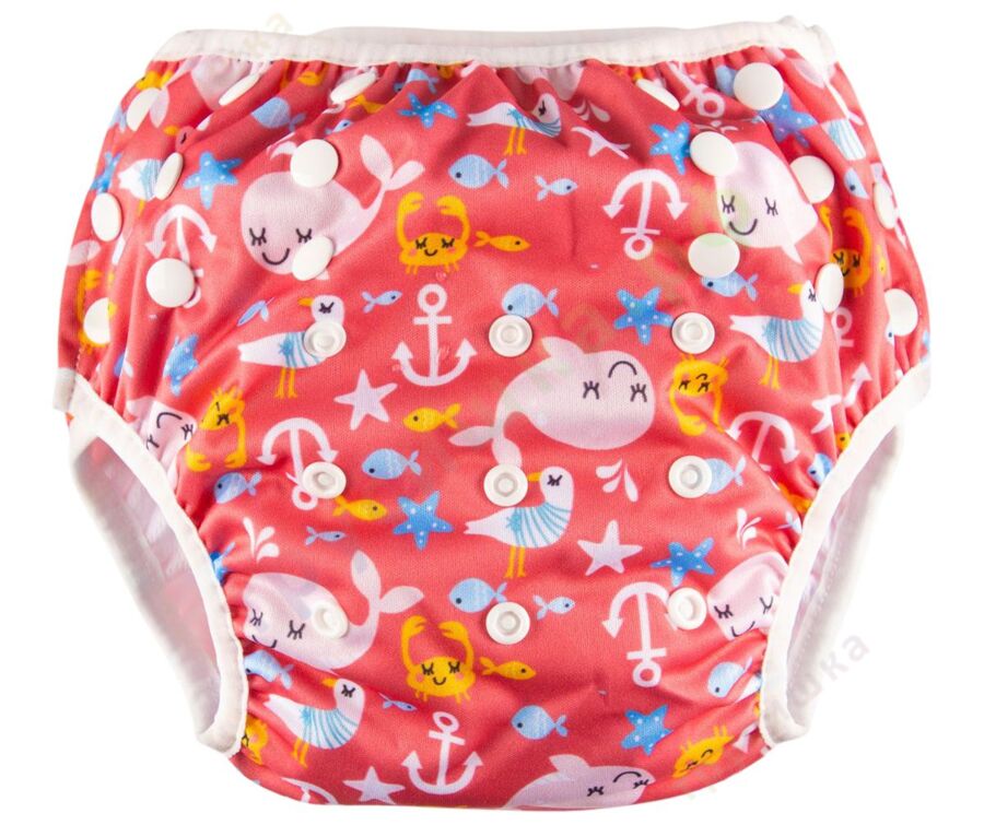 Подгузник для плавания Розовые киты