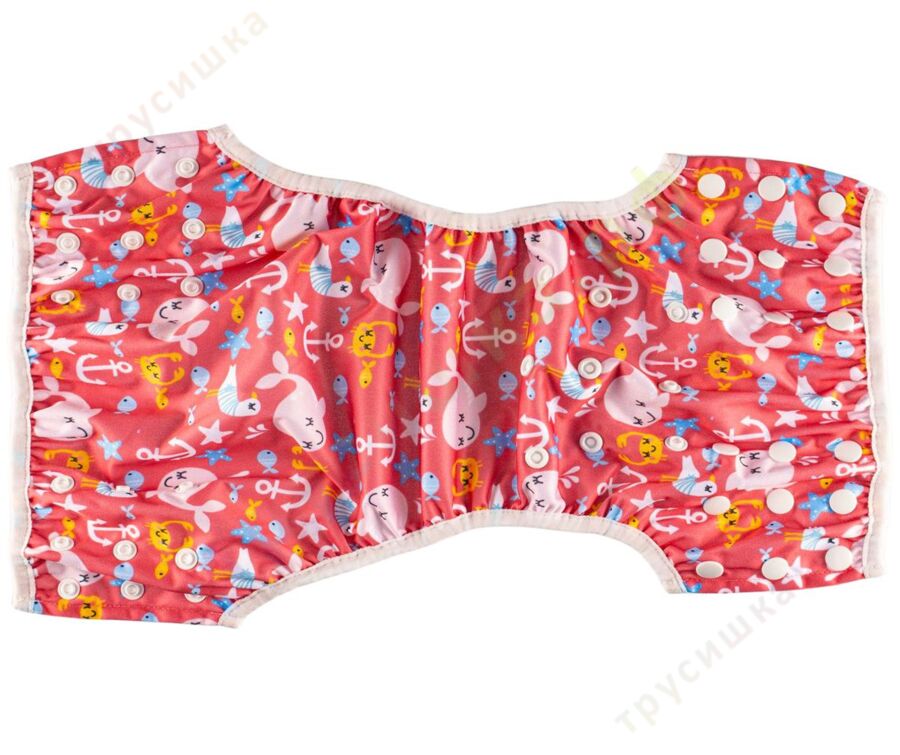 Подгузник для плавания Розовые киты