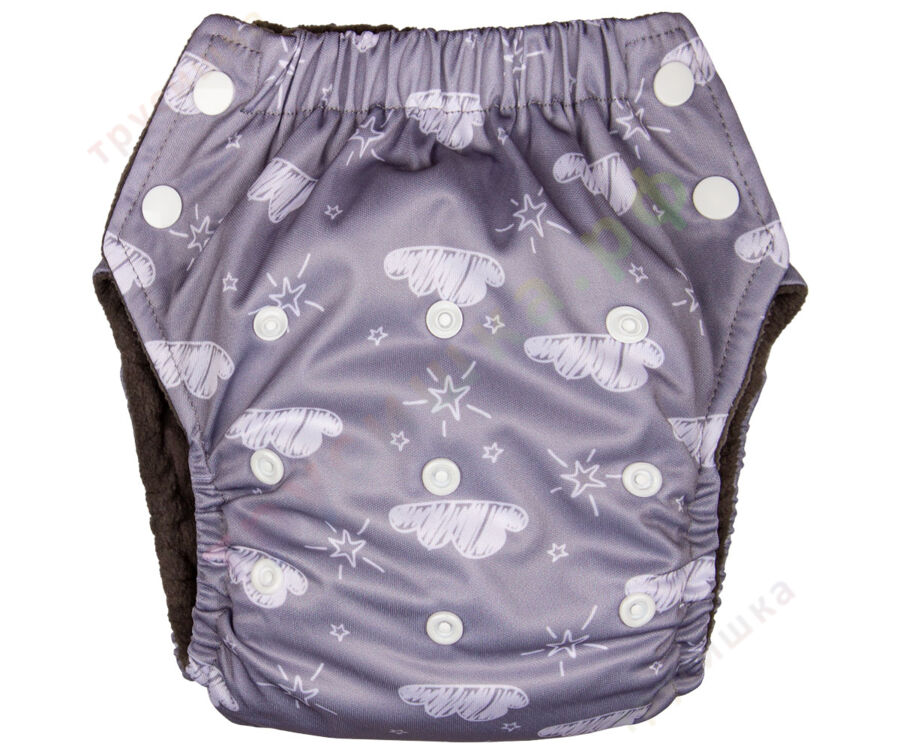Подгузники-трусики Трусишка Облака на сером