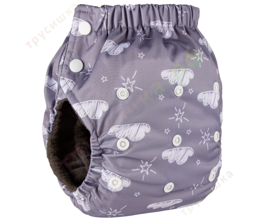 Подгузники-трусики Трусишка Облака на сером