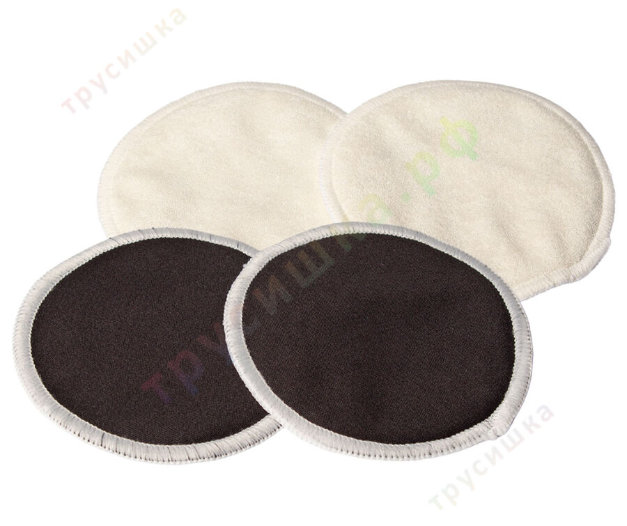 Прокладки для груди Классика Черные (бамбук), 4 шт.