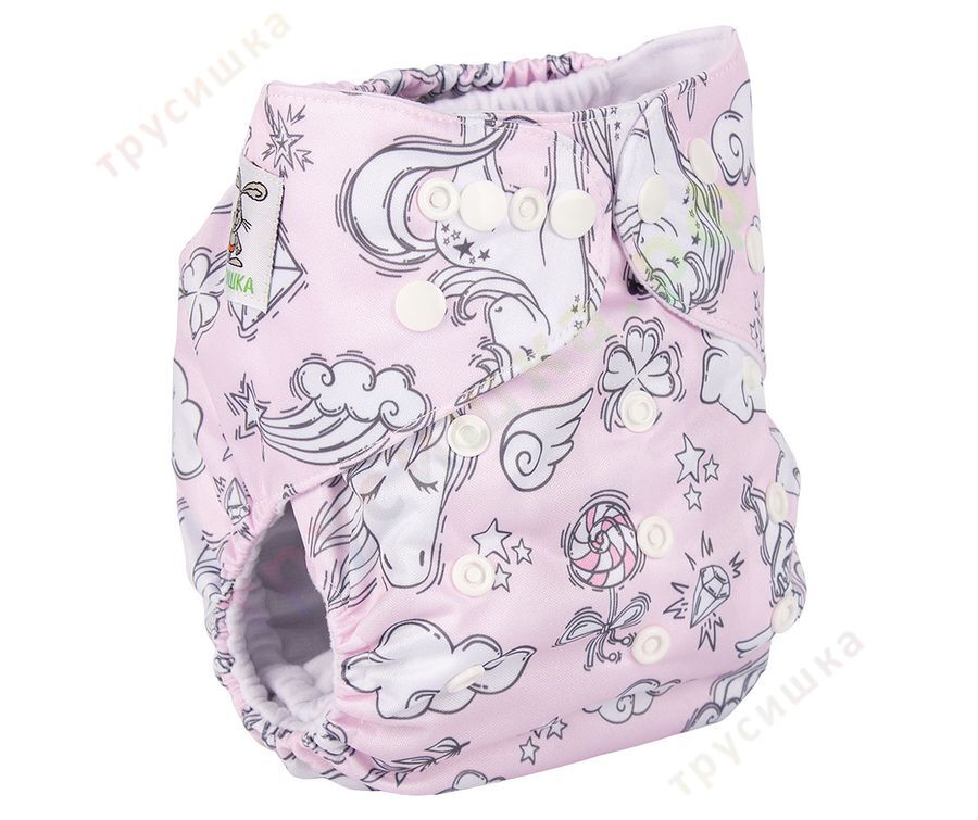 Трусишка Бортики Единорог на розовом (микрозамша)