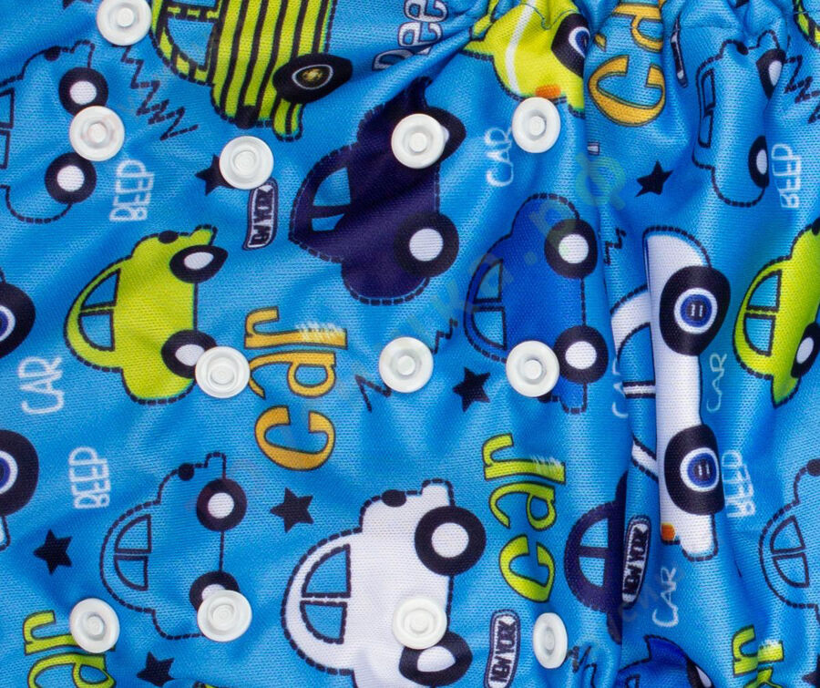 Трусишка Бортики Машинки на голубом (бамбук-уголь)