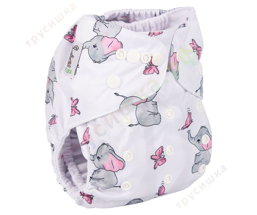 Трусишка Бортики Слоник и бабочка (микрозамша)