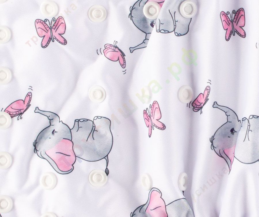 Трусишка Бортики Слоник и бабочка (микрозамша)