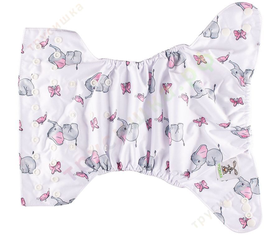 Трусишка Бортики Слоник и бабочка (микрозамша)