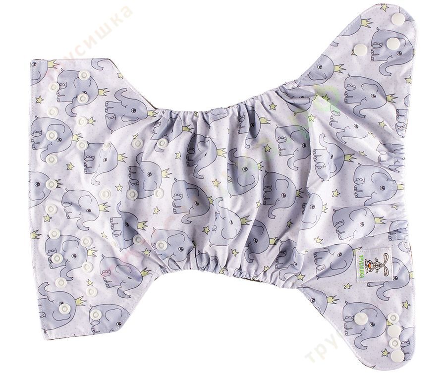 Трусишка Бортики Слоник в короне (бамбук-уголь)