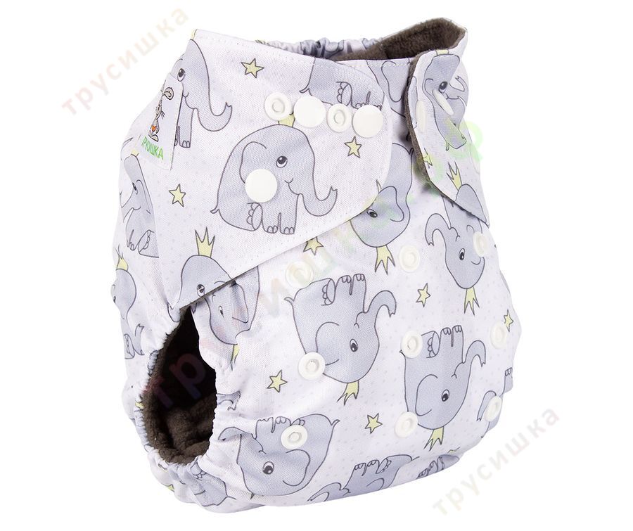 Трусишка Бортики Слоник в короне (бамбук-уголь)