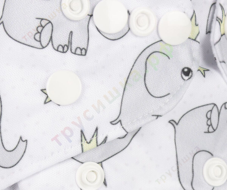 Трусишка Бортики Слоник в короне (микрозамша)