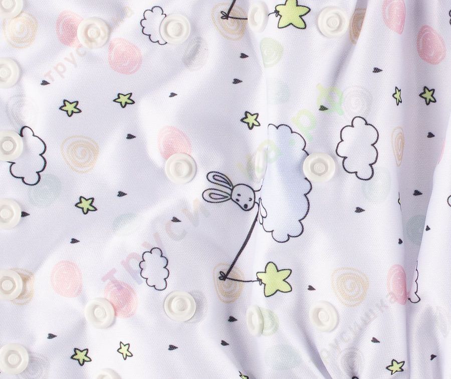 Трусишка Бортики Зайка на облаке (микрозамша)