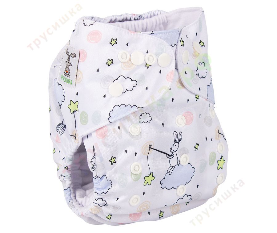 Трусишка Бортики Зайка на облаке (микрозамша)