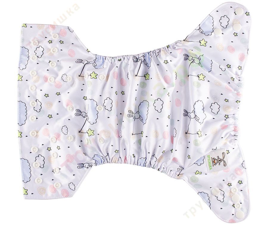 Трусишка Бортики Зайка на облаке (микрозамша)