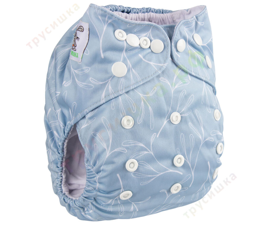 Трусишка Классика Листья на голубом (микрозамша)