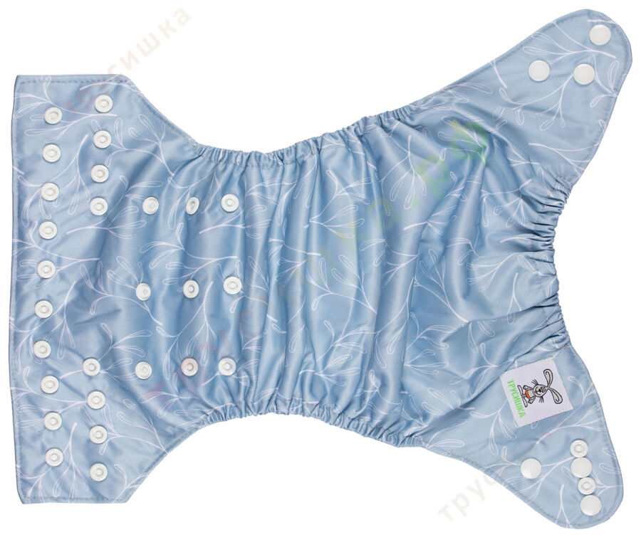 Трусишка Классика Листья на голубом (микрозамша)