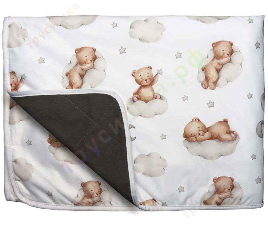 Впитывающая пеленка Медвежонок (бамбук-уголь) 100x145