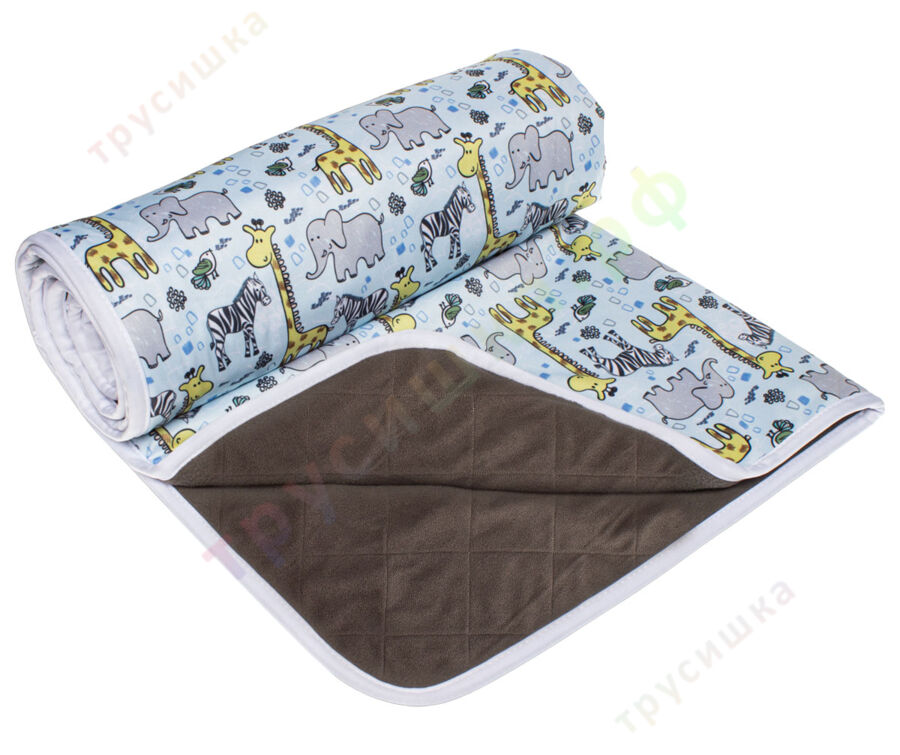 Впитывающая пеленка Голубая Африка (бамбук-уголь) 70*120