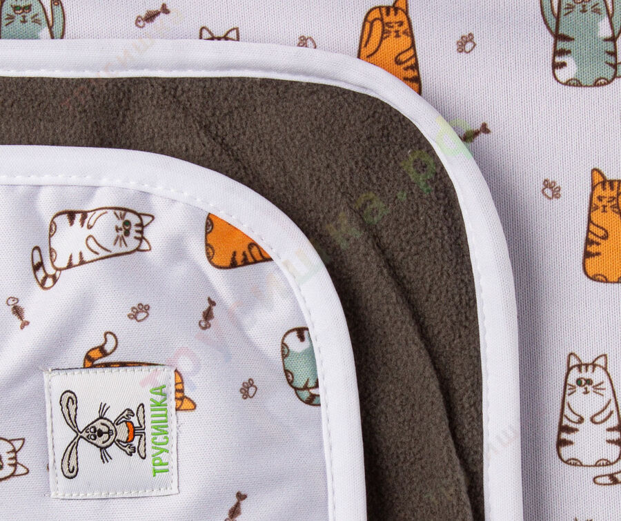 Впитывающая пеленка Коты (бамбук-уголь) 70*120