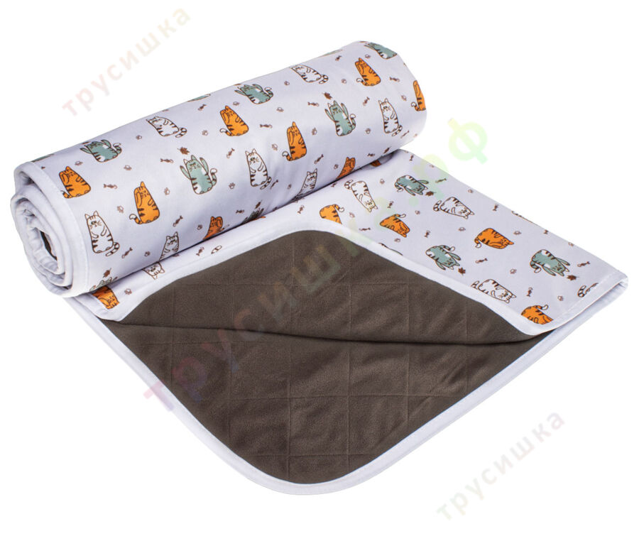 Впитывающая пеленка Коты (бамбук-уголь) 70*120