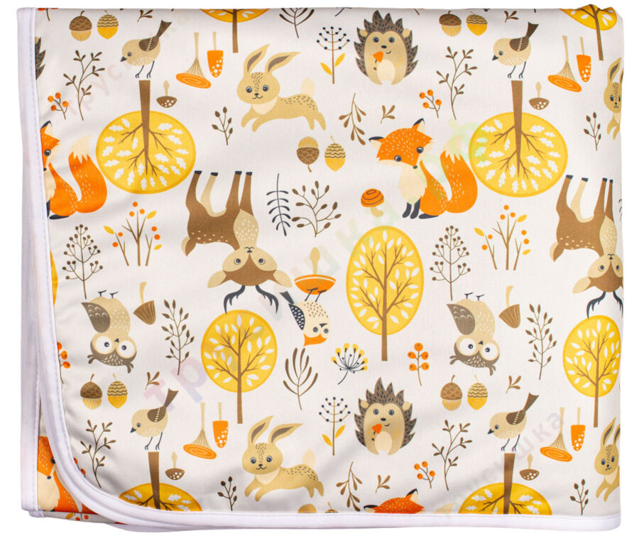 Впитывающая пеленка Лесные зверята (бамбук-уголь) 70*120