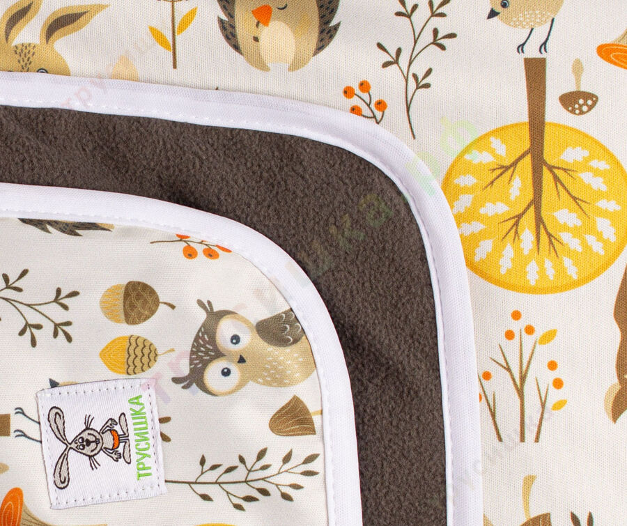 Впитывающая пеленка Лесные зверята (бамбук-уголь) 70*120