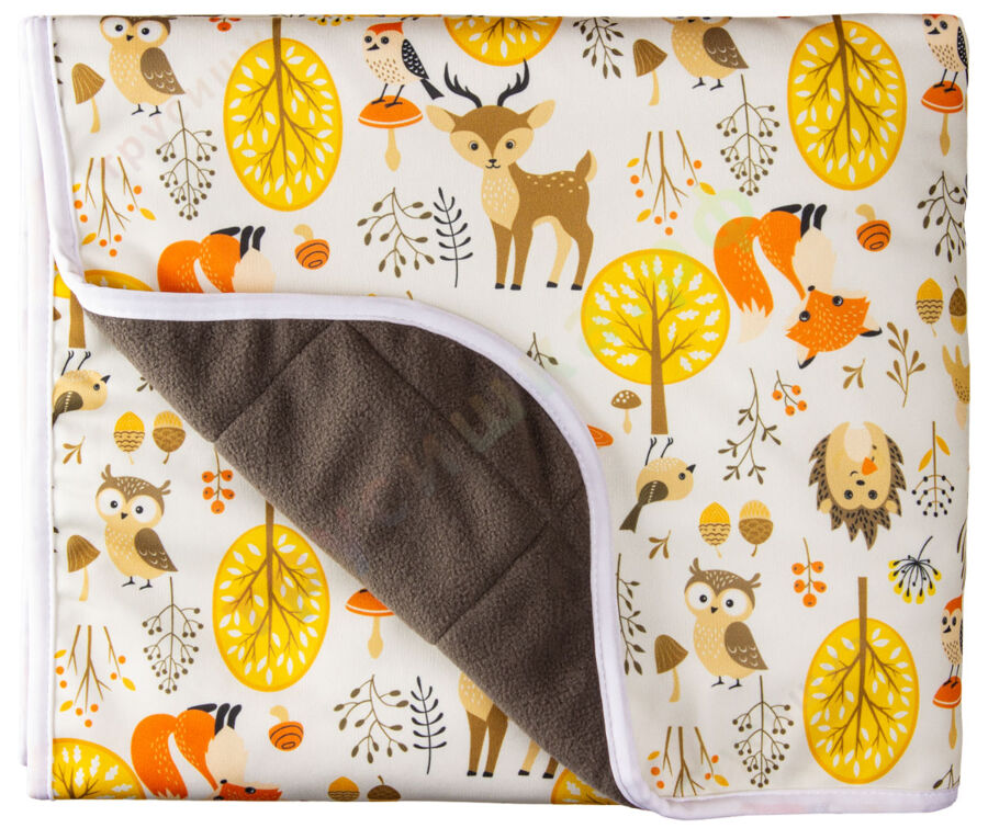 Впитывающая пеленка Лесные зверята (бамбук-уголь) 70*120