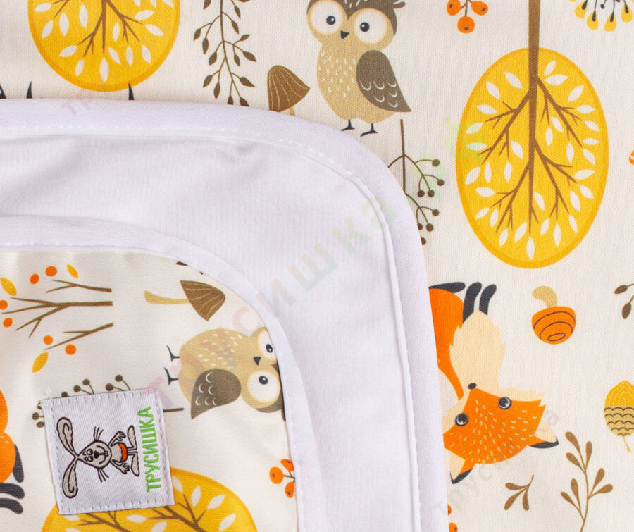Впитывающая пеленка Лесные зверята (микрозамша) 74*74
