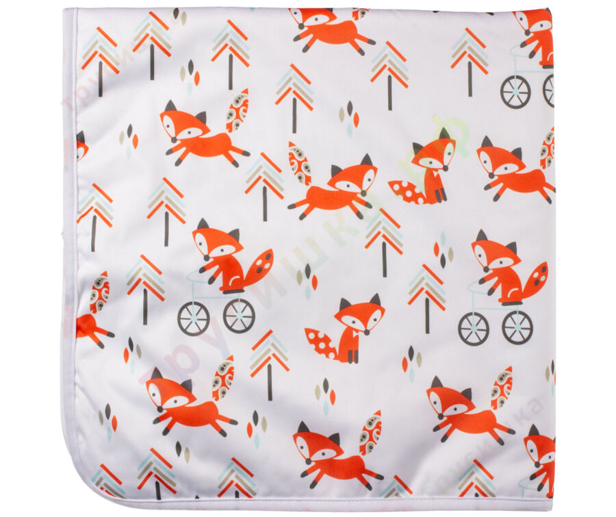 Впитывающая пеленка Лисички на белом (микрозамша) 74*74