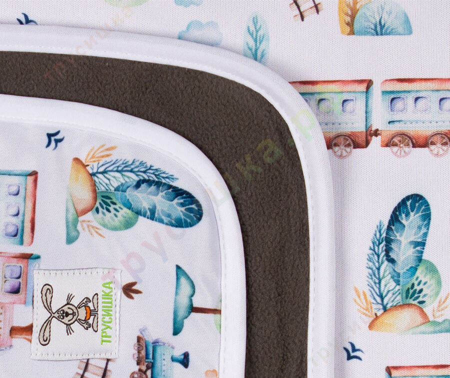 Впитывающая пеленка Паровозик (бамбук-уголь) 70*120