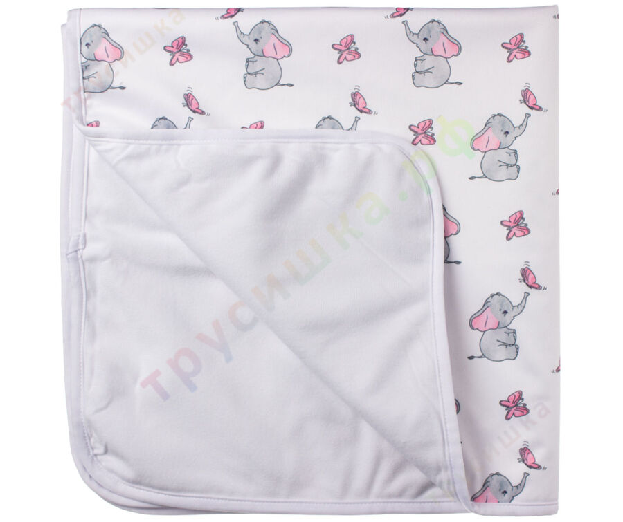 Впитывающая пеленка Слоник и бабочка (микрозамша) 74*74