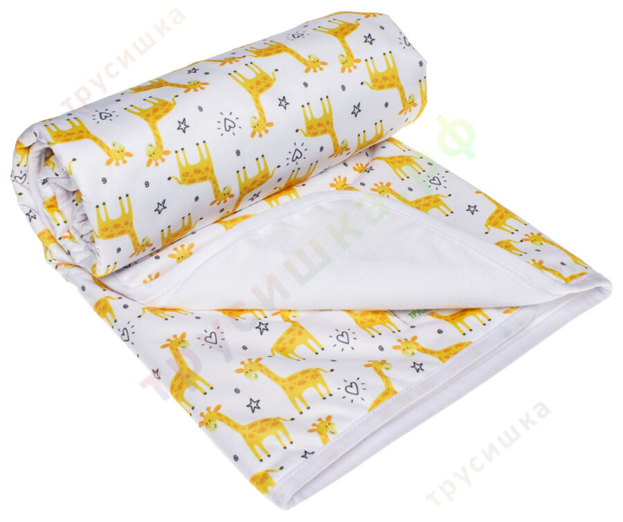 Впитывающая пеленка Желтые жирафы (микрозамша) 74*74