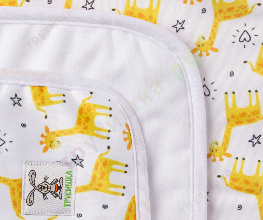 Впитывающая пеленка Желтые жирафы (микрозамша) 74*74