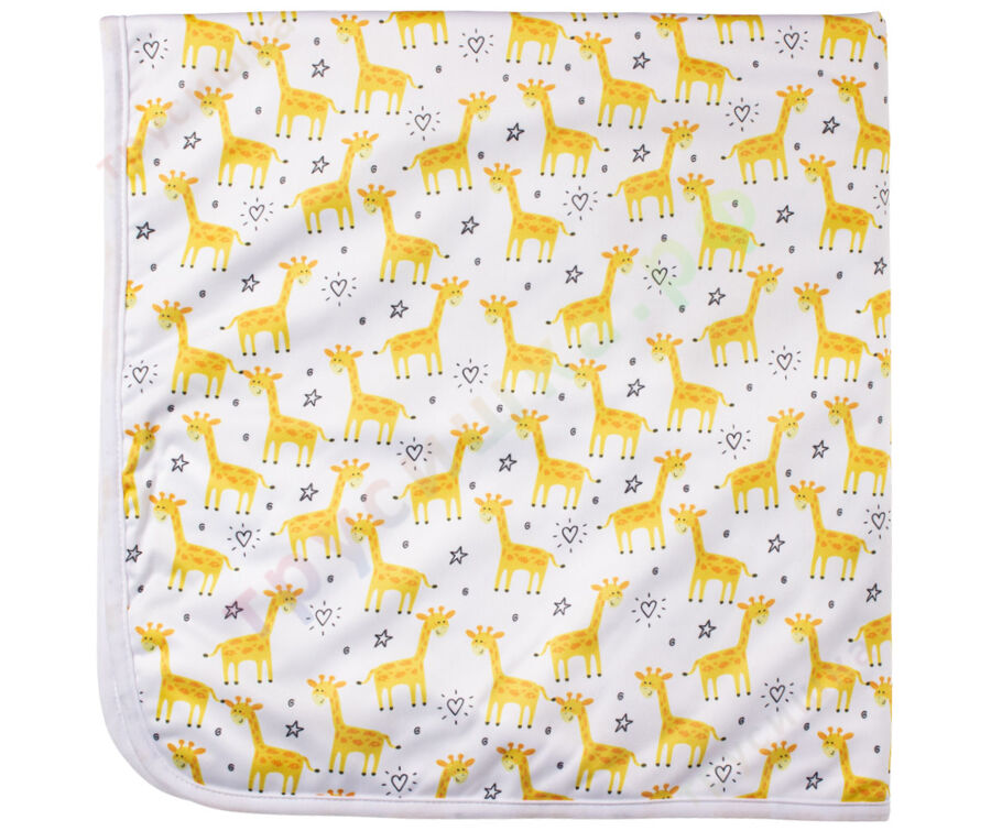 Впитывающая пеленка Желтые жирафы (микрозамша) 74*74